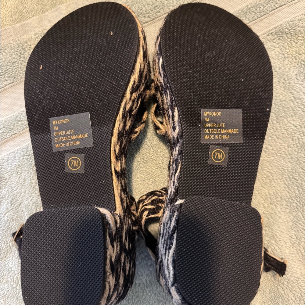 BCBG Black Braided Platform Espadrille Sandal - Picture 3 of 5